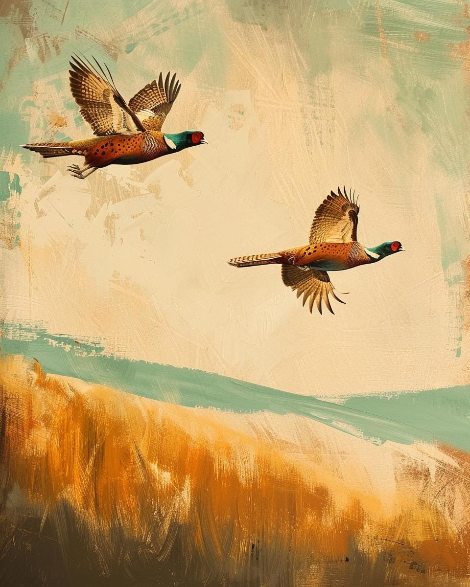 Pheasants in Flight